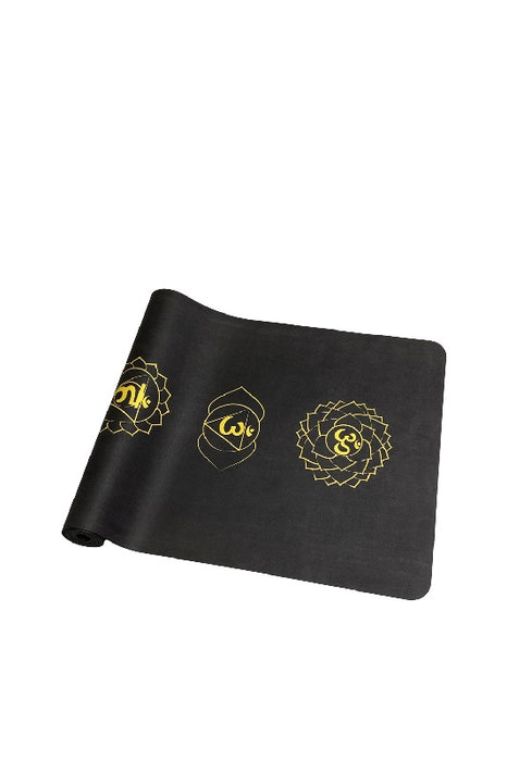 Yoga mat printed 7 Chakra black
