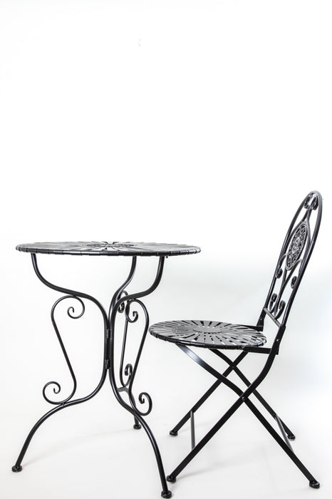 Table bistro ronde antique noir 60 cm