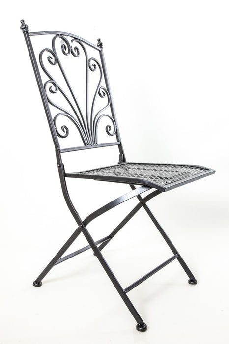 Chaise bistro carrée noire antique