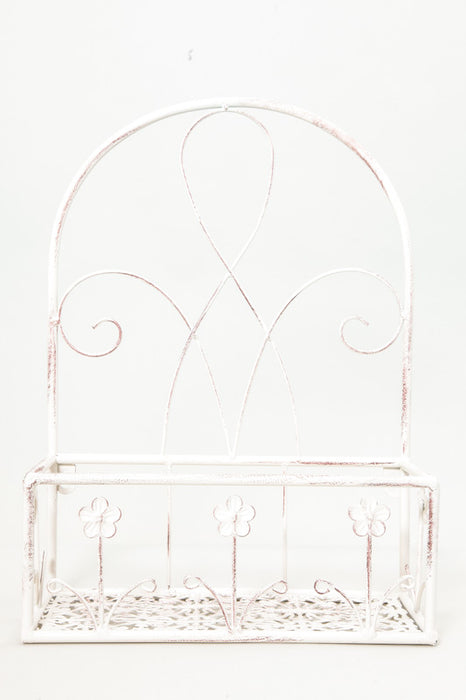 Blumengestell hängend klein antik weiss