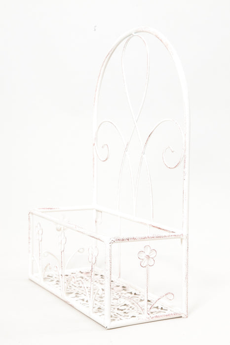 Blumengestell hängend klein antik weiss