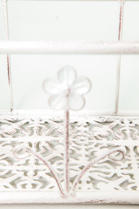 Blumengestell hängend klein antik weiss