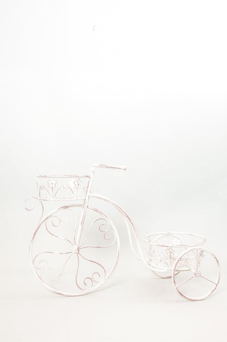 Flower frame bicycle antique white