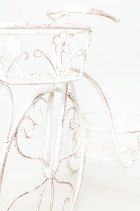 Flower frame bicycle antique white