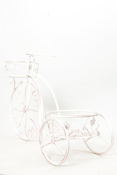Flower frame bicycle antique white