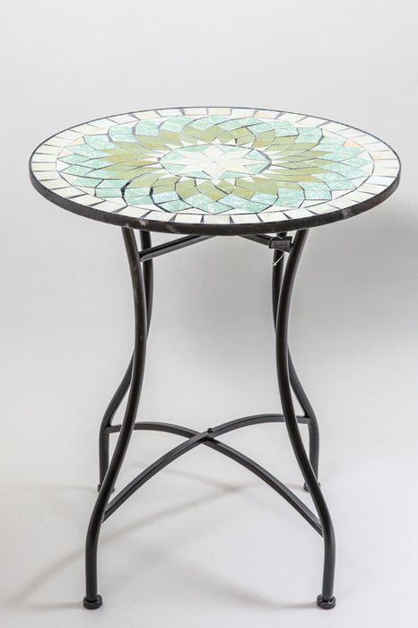 Table mosaïque ronde multicolore 60 cm