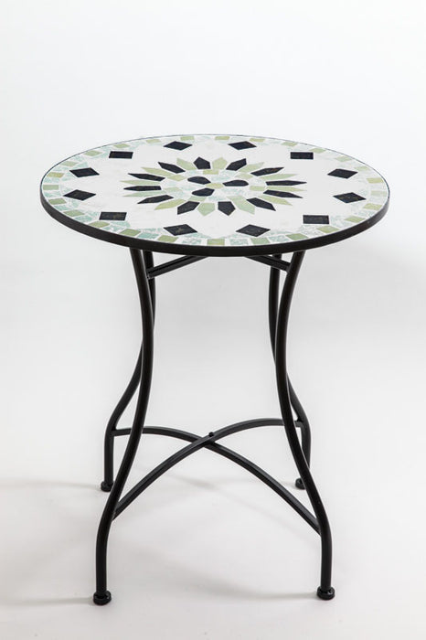 Table mosaïque ronde multicolore 60 cm