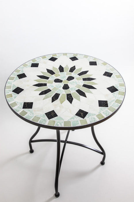 Table mosaïque ronde multicolore 60 cm