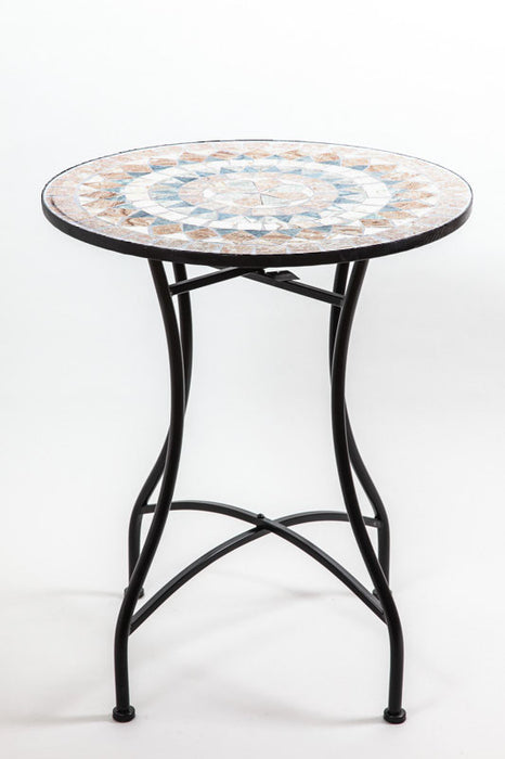 Table mosaïque ronde multicolore 60 cm