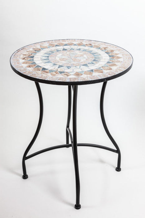 Table mosaïque ronde multicolore 60 cm