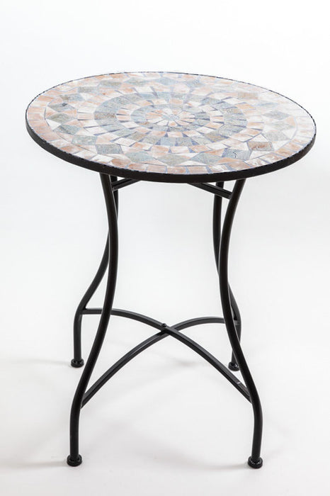 Table mosaïque ronde multicolore 60 cm