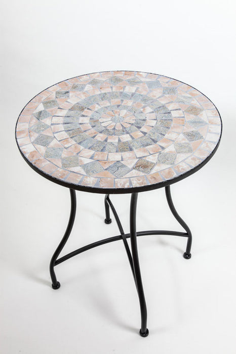 Table mosaïque ronde multicolore 60 cm