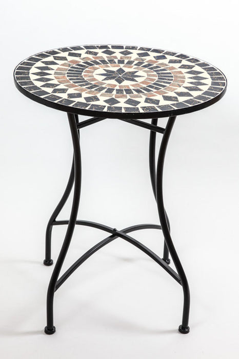 Table mosaïque ronde multicolore 60 cm