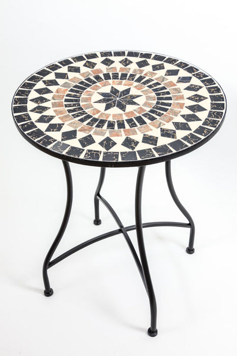 Table mosaïque ronde multicolore 60 cm