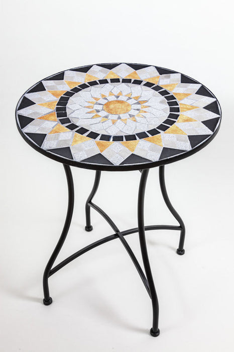 Table mosaïque ronde multicolore 60 cm