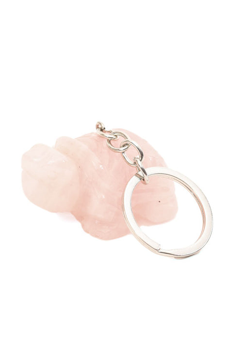 Keyring turtle rose quartz