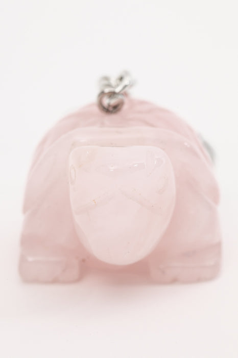 Keyring turtle rose quartz