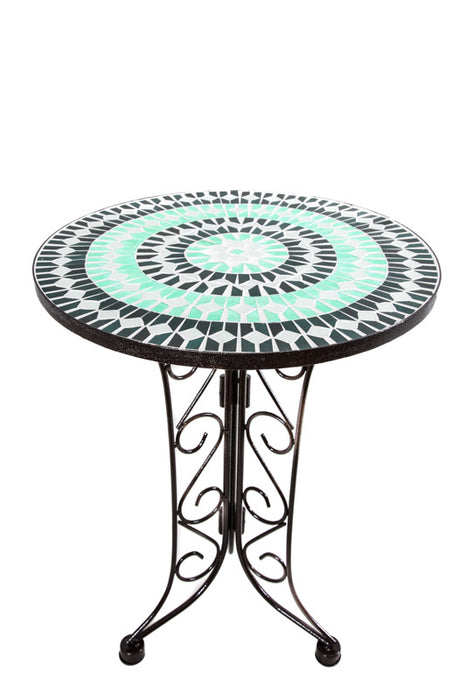 Table mosaïque ronde vert clair/vert foncé 40cm