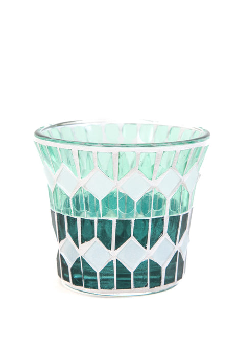 Lantern mosaic light green/dark green 8 cm