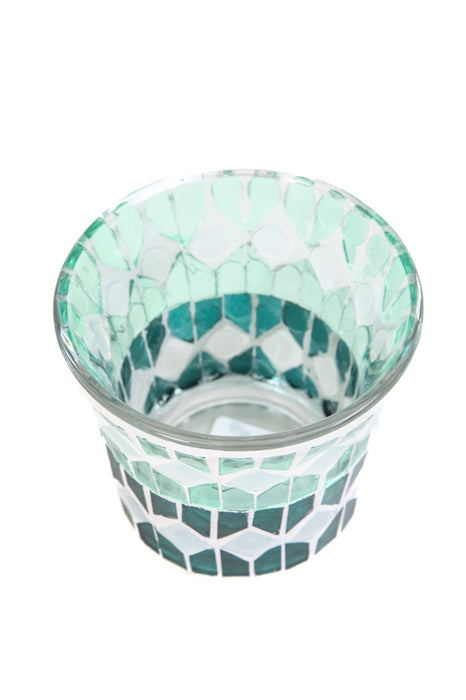 Lantern mosaic light green/dark green 8 cm