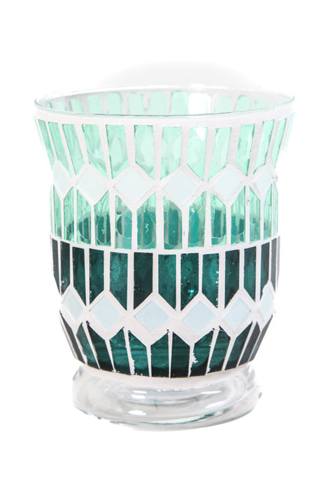 Lantern mosaic light green/dark green 10cm