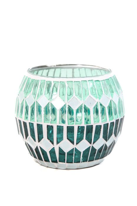 Lantern mosaic light green/dark green 12cm