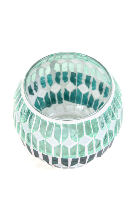 Lantern mosaic light green/dark green 12cm