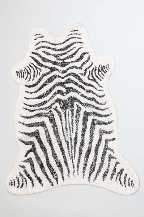 Carpet cotton zebra white/black 100x120 cm