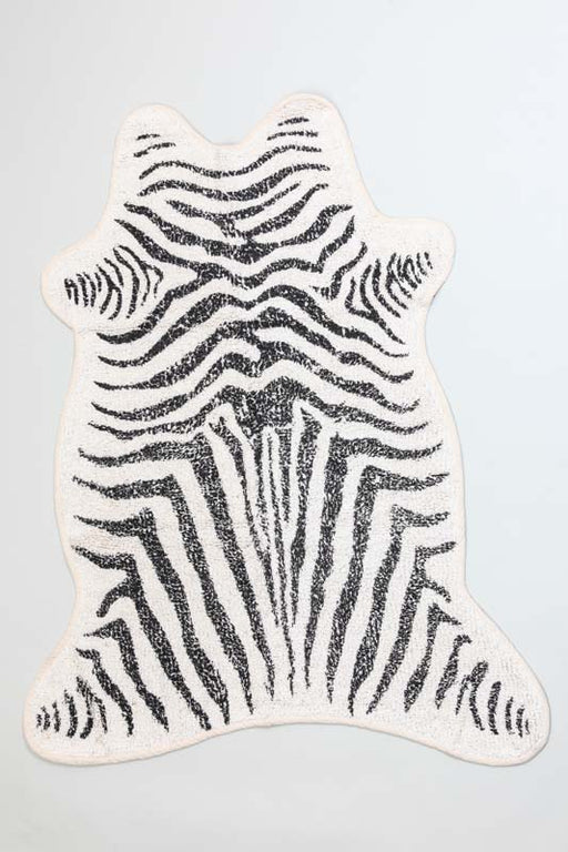Teppich Baumwolle Zebra weiss/schwarz 100x120 cm — CACHET