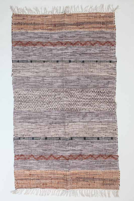 Carpet leather/jute multicolor 90x150 cm