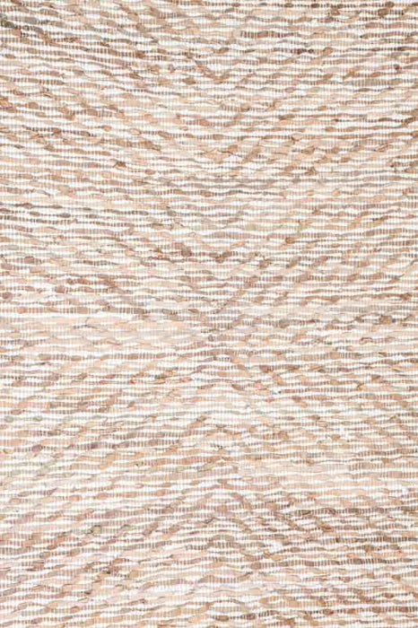 Carpet leather/polyester/cotton beige 120x180 cm