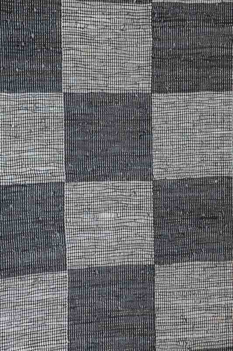 Carpet leather/cotton grey/black 120x180 cm