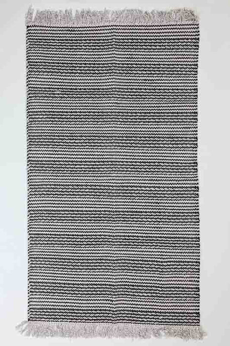 Carpet cotton black/natural 90x150 cm