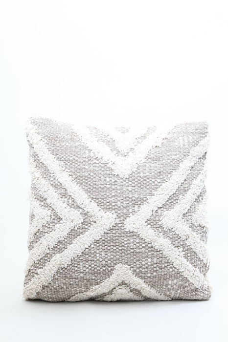 Decorative cushion cotton natural patterned 40x40 cm