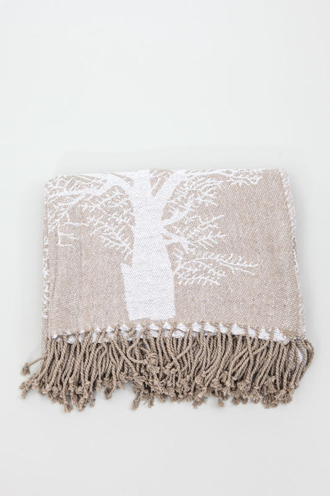 Decke Baumwolle Baum natur 125 x 150 cm