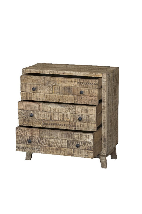 Commode en bois de manguier avec 3 tiroirs 75x40x82 cm