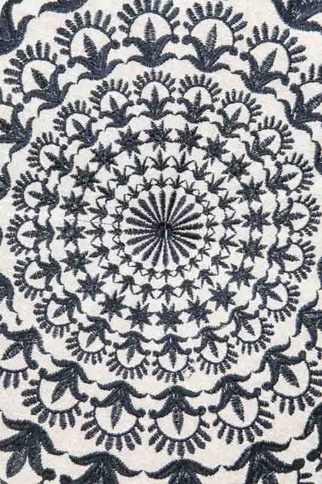 Cushion round black patterned 40 x 40 cm