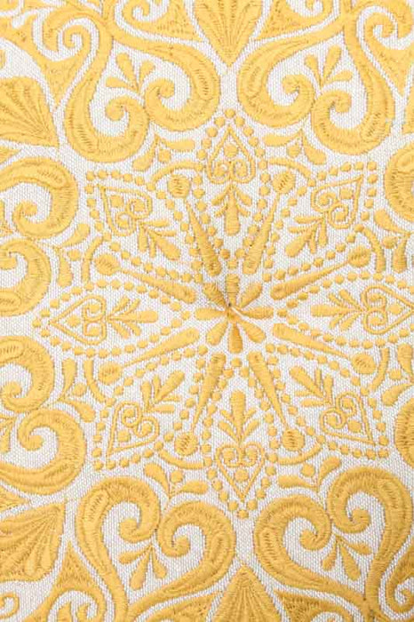 Coussin rond motif jaune moutarde 40 x 40 cm