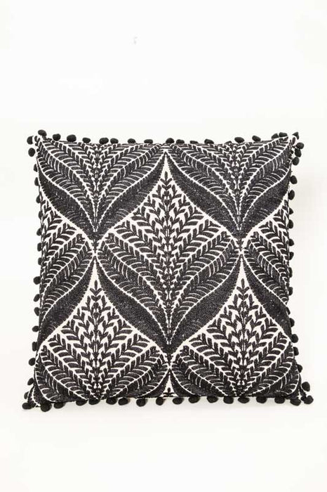 Coussin décoratif noir à motifs 40 x 40 cm