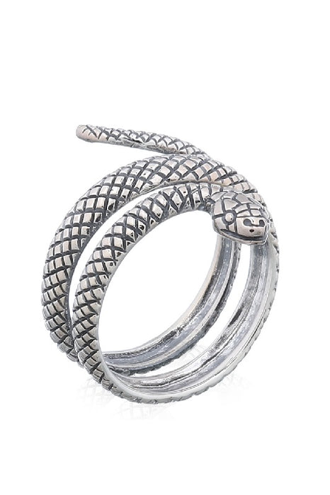 Bague argent serpent 2 rangs