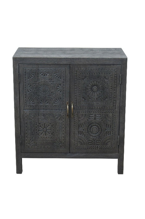 Sideboard mango wood black 77 x 40 x 85 cm