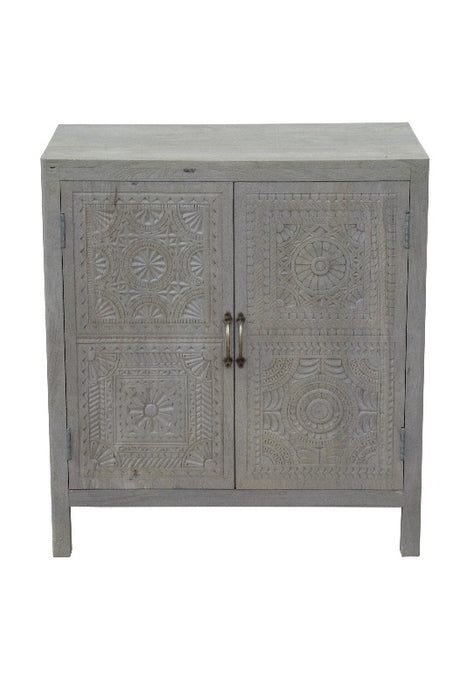 Sideboard mango wood gray 77 x 40 x 85 cm