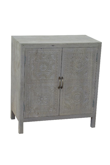 Sideboard mango wood gray 77 x 40 x 85 cm