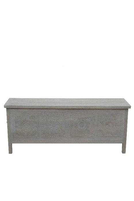 Chest mango wood grey 137 x 40 x 56 cm