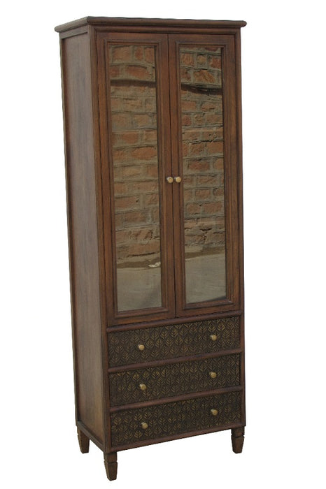 Display cabinet mango wood brown/gold 70 x 40 x 187 cm