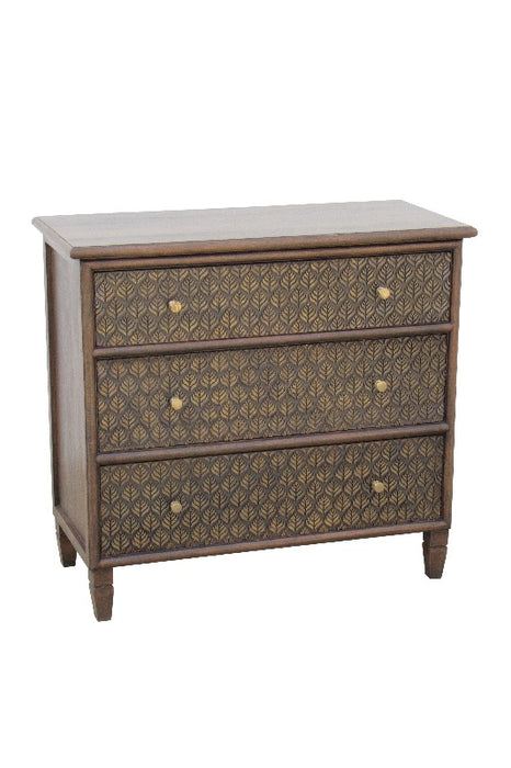 Chest of drawers mango wood brown/gold 90 x 40 x 83 cm