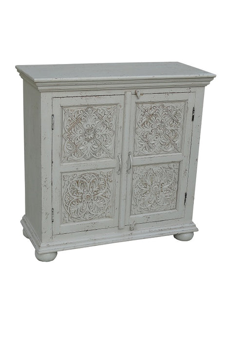 Sideboard mango wood white washed 90 x 40 x 90 cm