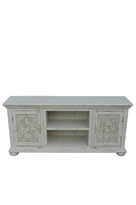 TV furniture mango wood white washed 150 x 40 x 68 cm