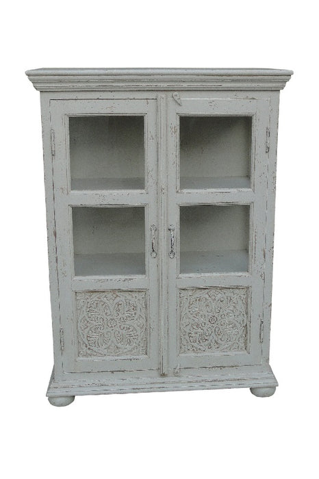 Showcase mango wood white washed 80 x 40 x 110 cm