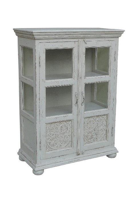 Showcase mango wood white washed 80 x 40 x 110 cm